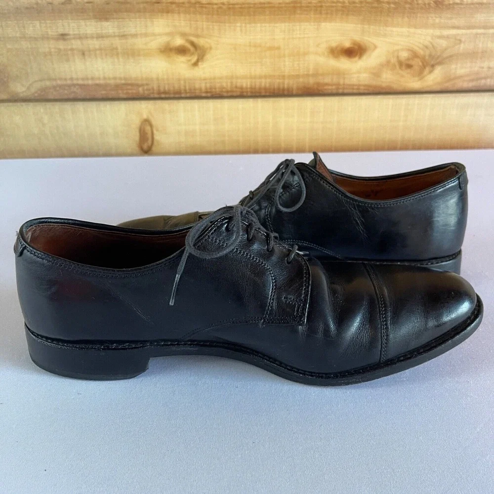 Allen Edmonds Riverside Mens 11 D Black Leather Lace Up Cap Toe Oxford Derby USA